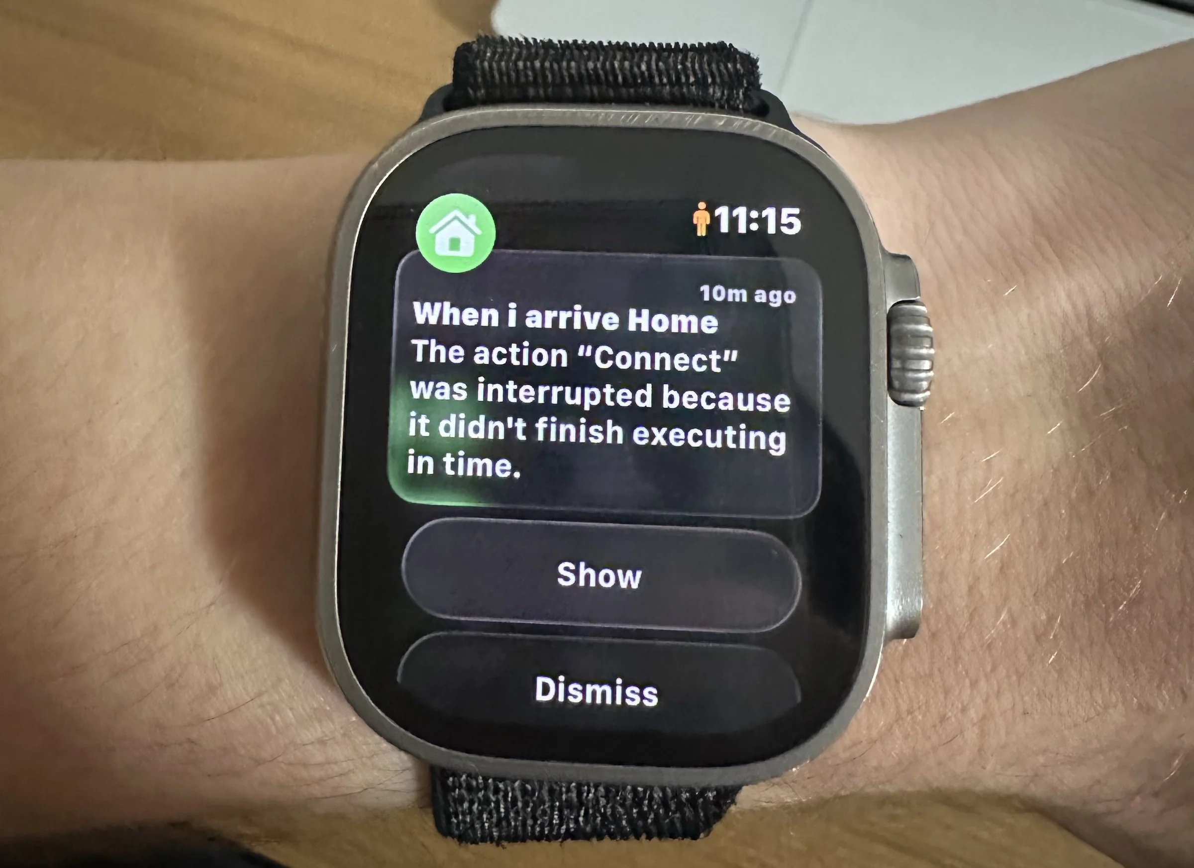Shortcuts error: timeout message