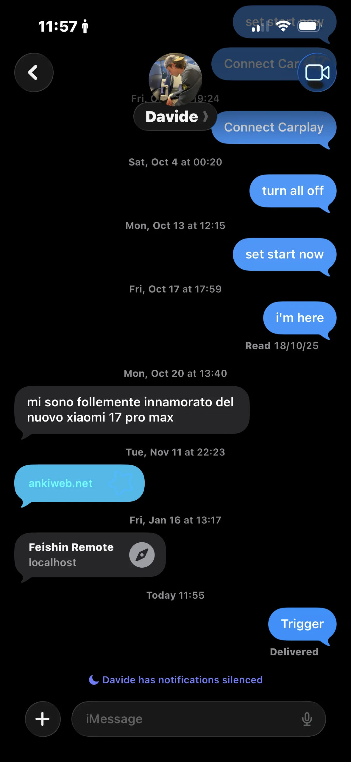 Message trigger automation - Dark