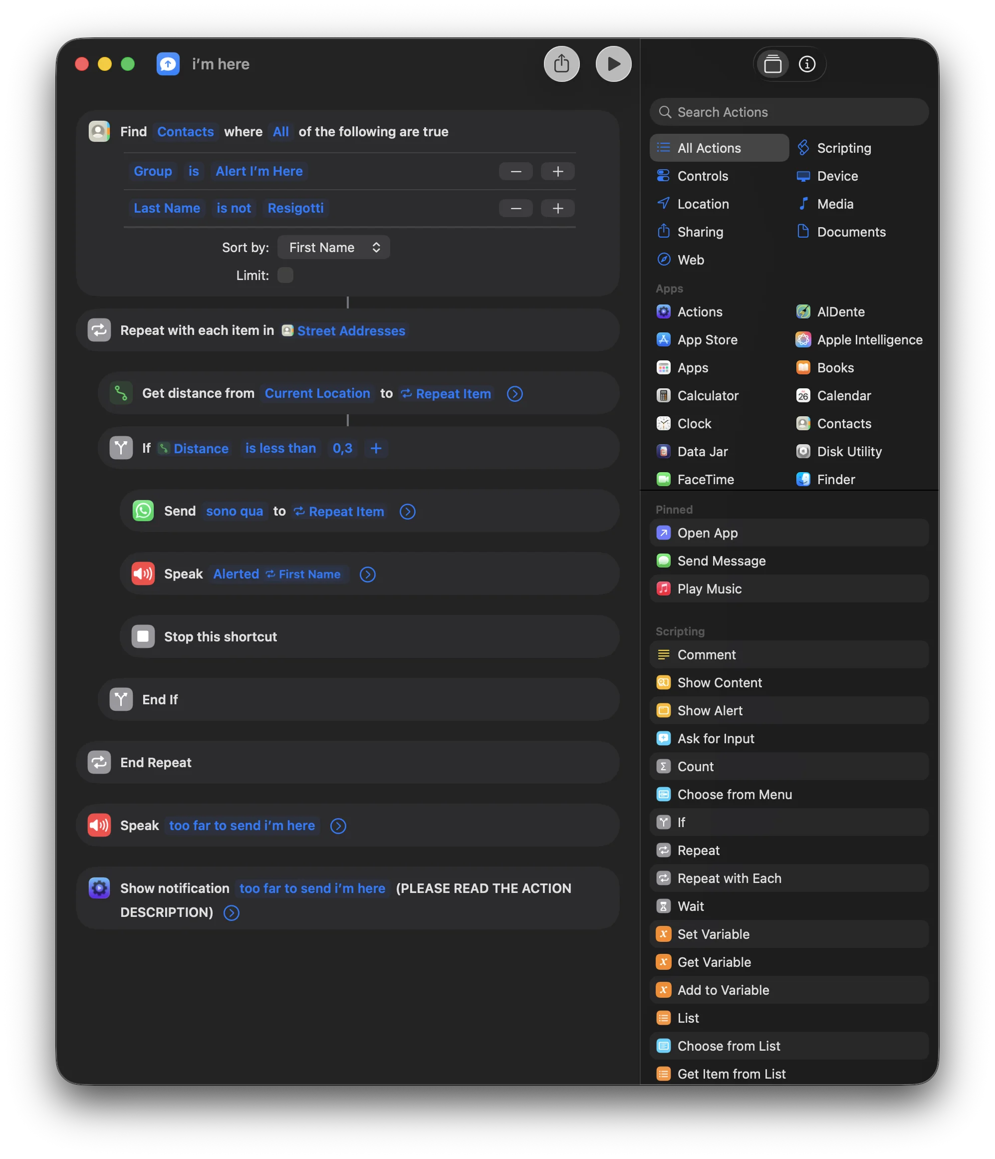 Shortcut (dark mode)