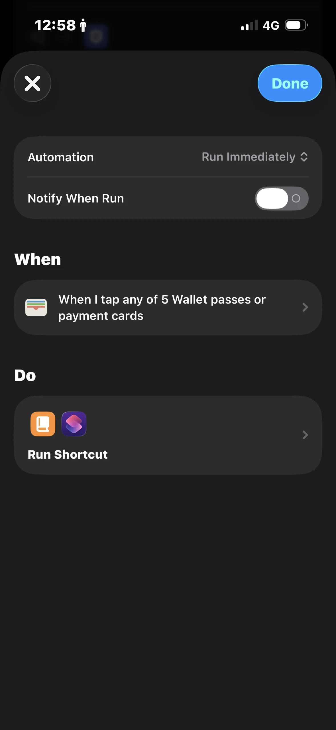 Automation overview in dark mode